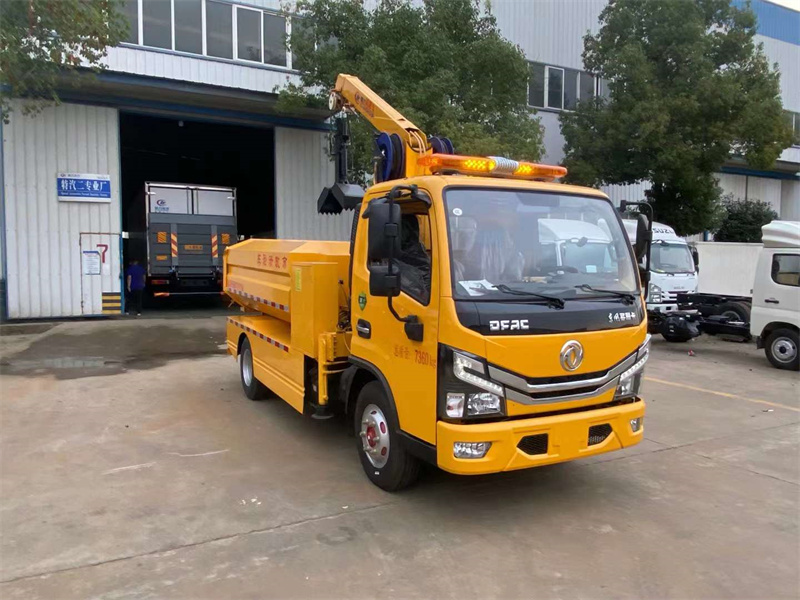 抓斗式清淤車全方位展示圖，城市工況企業清理窨井沉淀物的理想設備